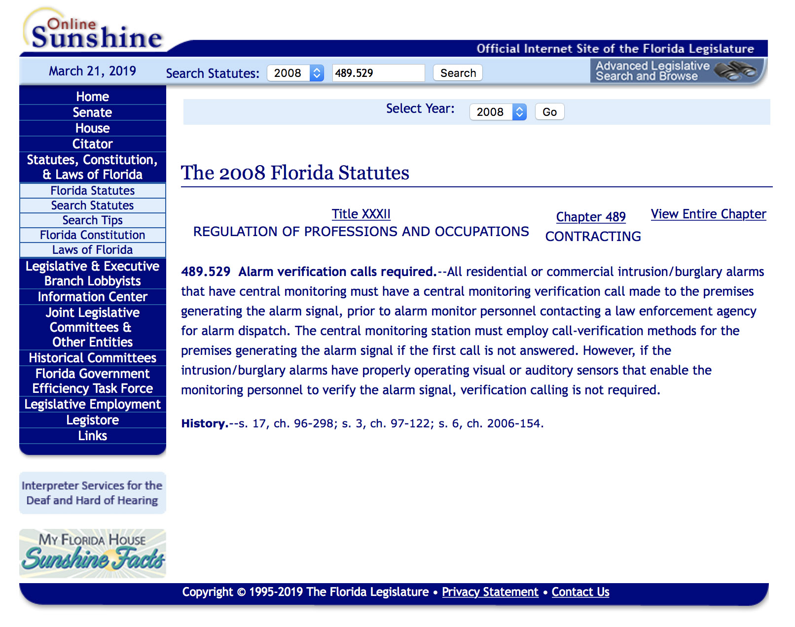 Online Sunshine FL Statute